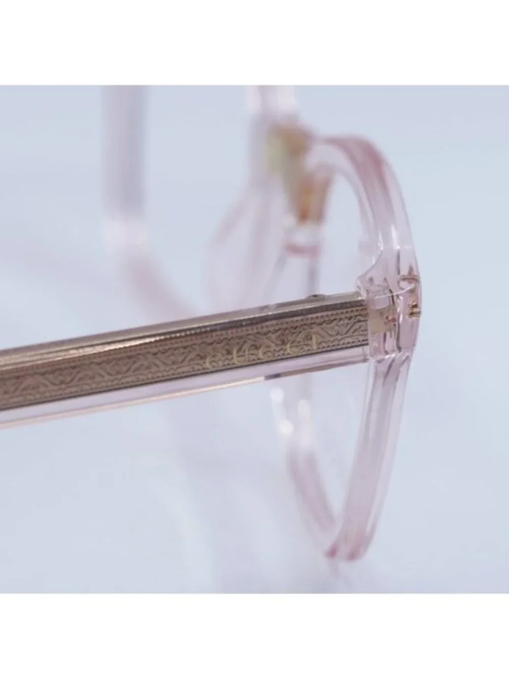 Gucci GG0184O 013 Eyeglasses Transparent Pink 50mm Square Frame